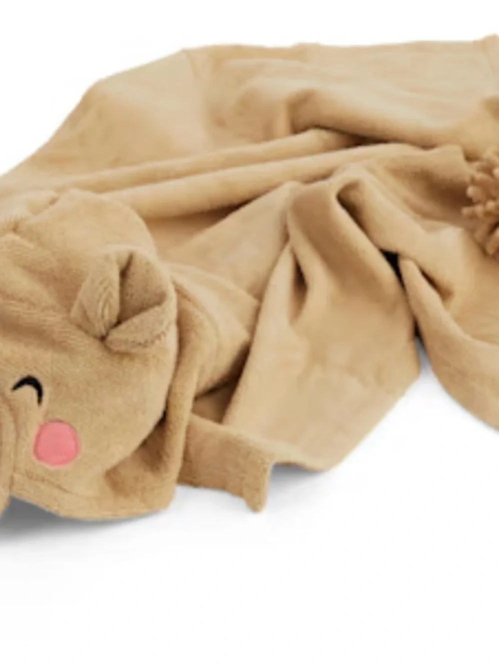Hooded Dog Towel - Beige with Pink Accents (L/XL)